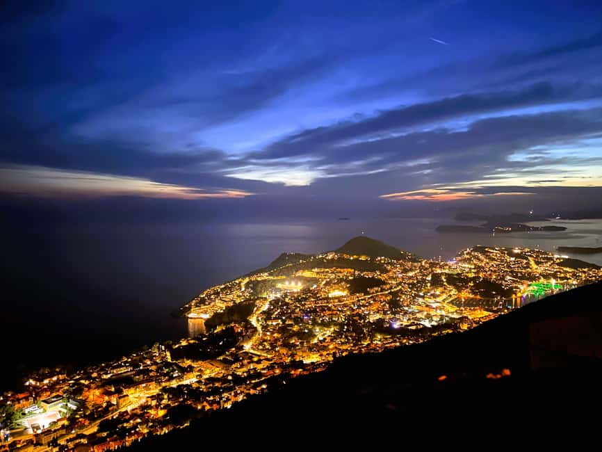 Dubrovnik Night Drive: Lights of the Adriatic - The 200-year-old fortress rooftop: 360-degree Dubrovnik at night