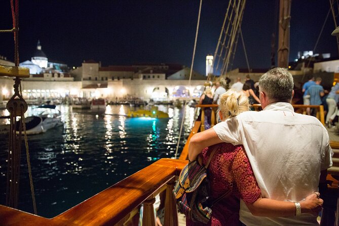 Dubrovnik Panoramic Night Cruise with Karaka - City Walls at night: what you actually see from the water