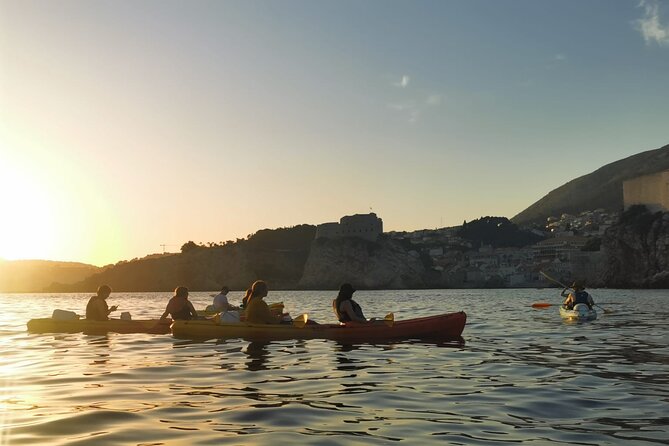 Dubrovnik: Sunset Kayak & Snorkel Tour with Wine & Water - Betina Cave Beach: Snack, Wine-Water Style, and Snorkeling
