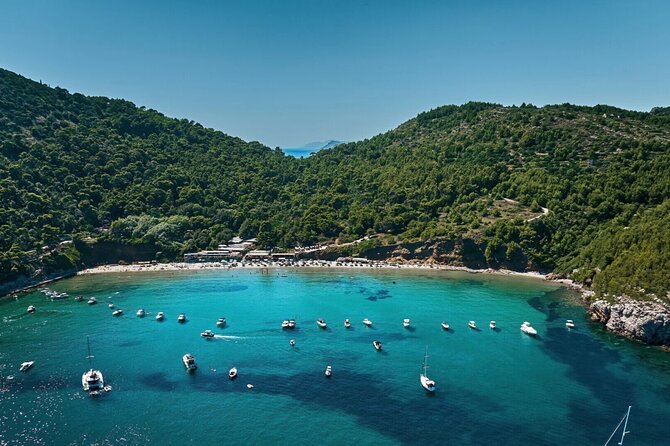 Private Elaphiti Islands Boat Tour 4h - Šunj Beach on Lopud: sandy water, shallow bay, and real downtime