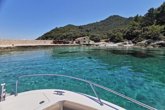 Rent a luxury speed boat for great fun on this Elaphiti Islands tour - Koločep: Clear-Water Swimming, Hidden Caves, and Short Walks Inland